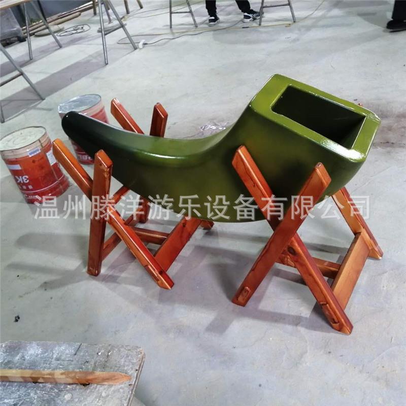 木制防腐木喇叭牛角制作不锈钢滑梯攀爬爬杆制作包管滑垫
