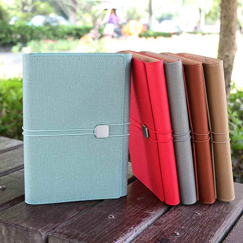 厂家三折页大笔记本子多功能线圈记事本PU商务会议活页本印logo