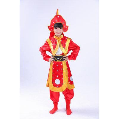 正品元旦儿旦童演出服古装木兰打鼓服表小花穆桂英士兵将花军演服
