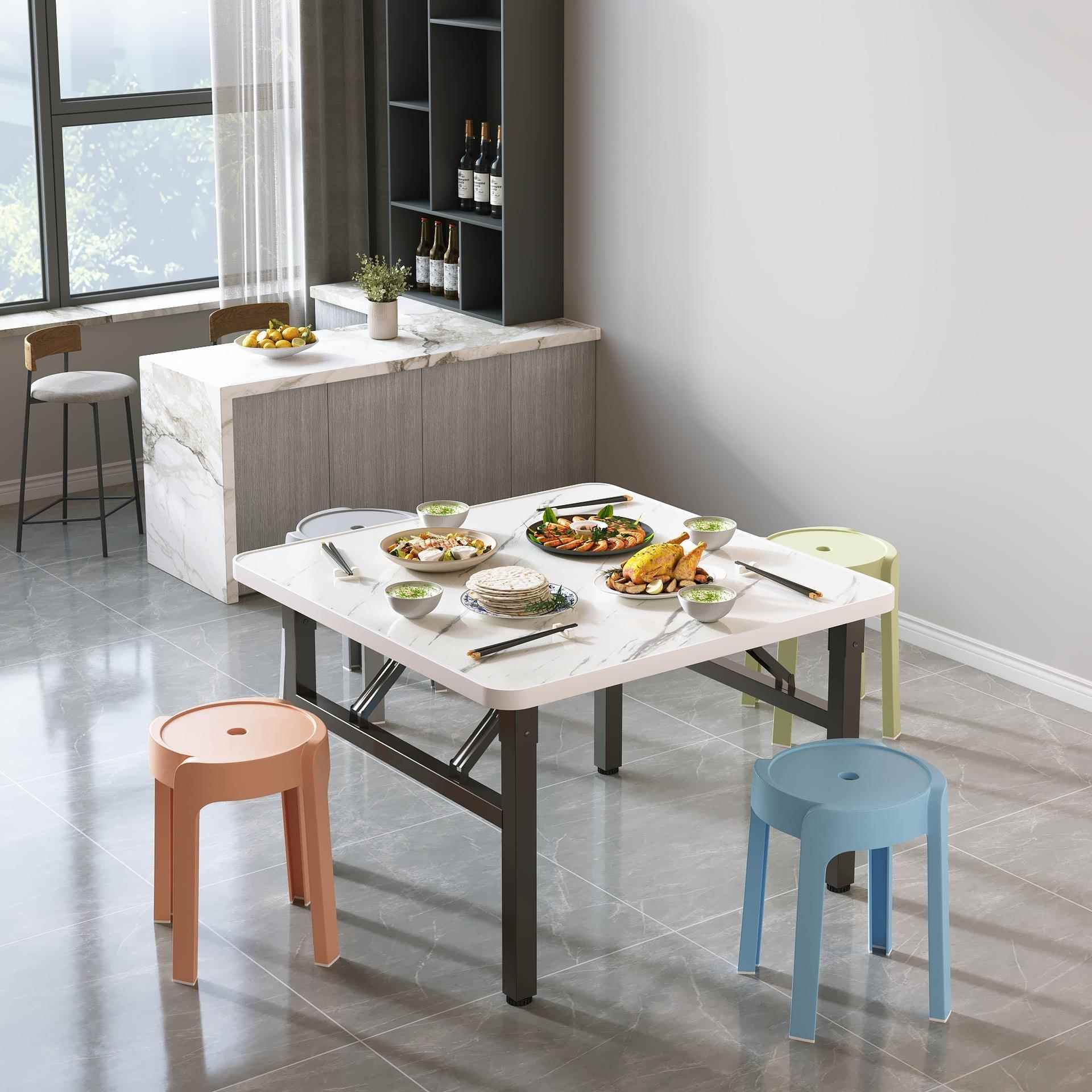 折叠桌子小户型四方桌子矮桌正方形便携式出租房小方桌简易摆摊桌