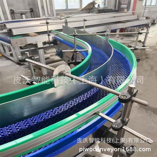 奶粉罐小尺寸76.2mm网带输送爬坡输送/水平输送可调节护栏挡高