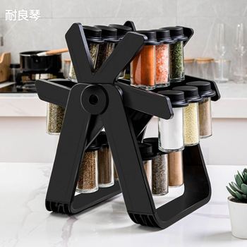 玻璃物架储专用调味瓶套装转置调料创意可架物厨房旋分类防潮密封