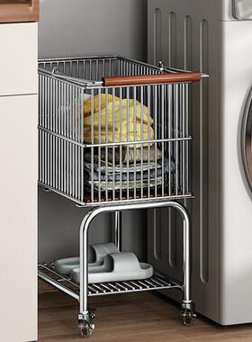 中古风纳推车置物架家用脏53454215衣篮卫生间筐收浴室衣服小收纳