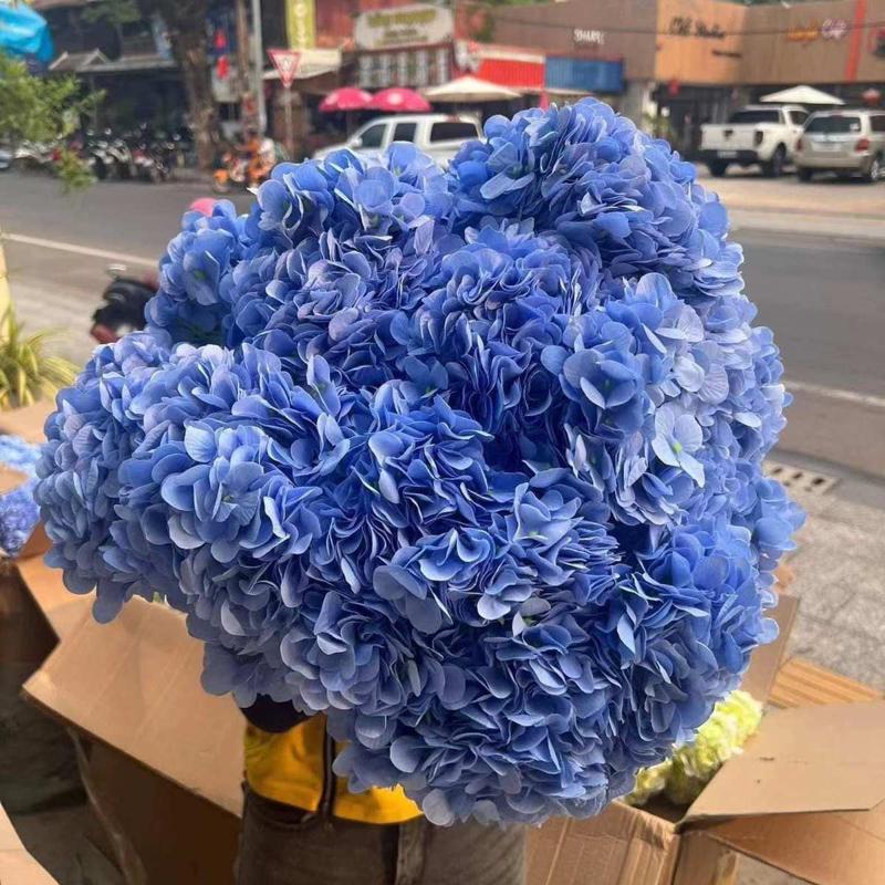 绣球花假花仿真花摆设外贸把束绣球花客厅花束装饰花卉绢花摆件