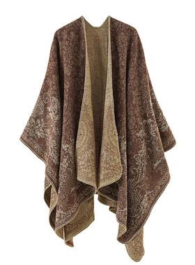Imitation cashmere cape, cashew flower scarf, women's warm