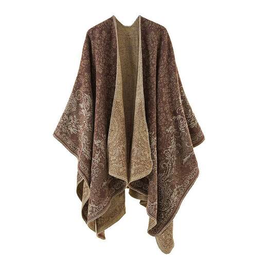 Imitation cashmere cape, cashew flower scarf, women's warm