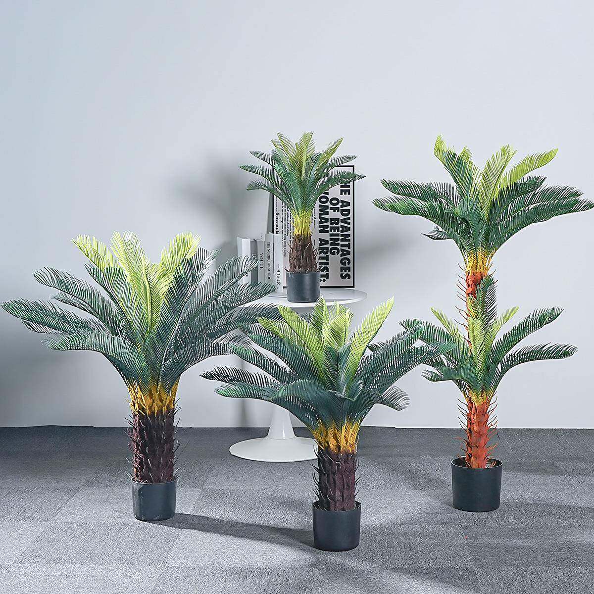 铁树苏铁树仿真绿植室内外轻奢风装饰盆栽落地摆件假树植物盆景