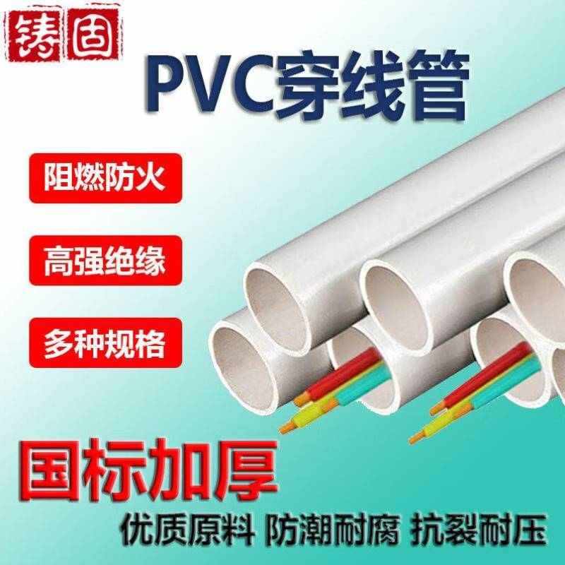 铸固PVC管绝缘阻燃加厚耐腐走线电线套管线管电工管直径16mm白色