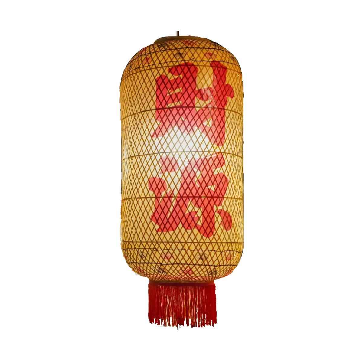 纯手工仿古油纸灯笼火锅店大排档商场新年装饰竹编油纸灯笼