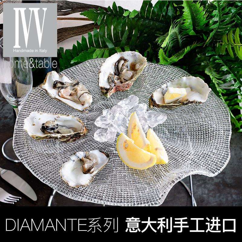 意大利进口水晶玻璃盘欧式客厅家用西餐盘子点心盘寿司盘餐具