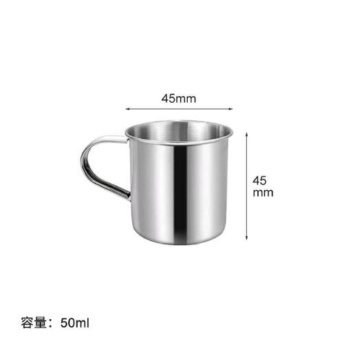 50ml100ml150ml200ml304不锈钢杯子带手柄白酒杯防摔口杯儿童水杯