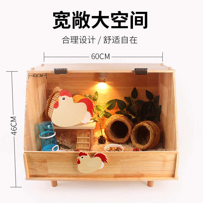 芦丁鸡饲养箱造景大号育雏箱用品别墅全套观赏专用笼房子带灯保温