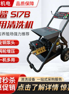 霸清洗机电动洗车机工业 虎鲨商用店全自动物业洗车超高压s17b绿