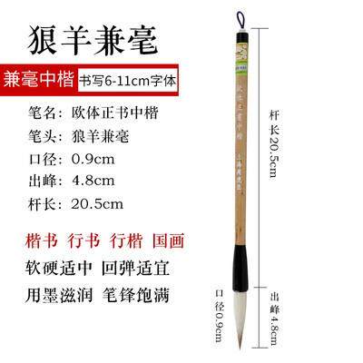 高档周臣兼毫套装毛虎善笔大中楷行楷欧楷狼学生初学者练字专用琏