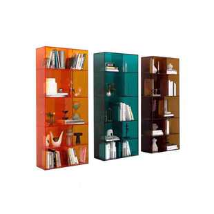 亚克力透明展示柜子加工带灯发光鞋包服装店展示落地陈列置物货架