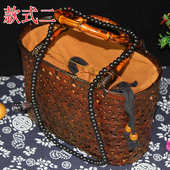 日式 竹编茶具收纳精品复古提包茶道包包文艺拎包编制手工竹制