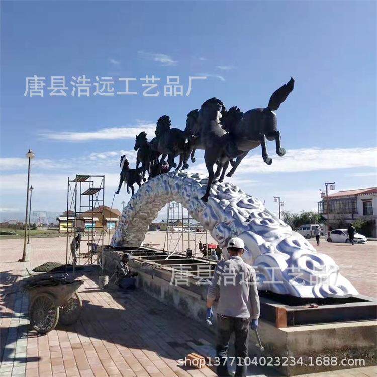 唐县铸马雕塑厂家 奔马铜雕 铸铜马雕塑 全铜马厂浩远雕塑