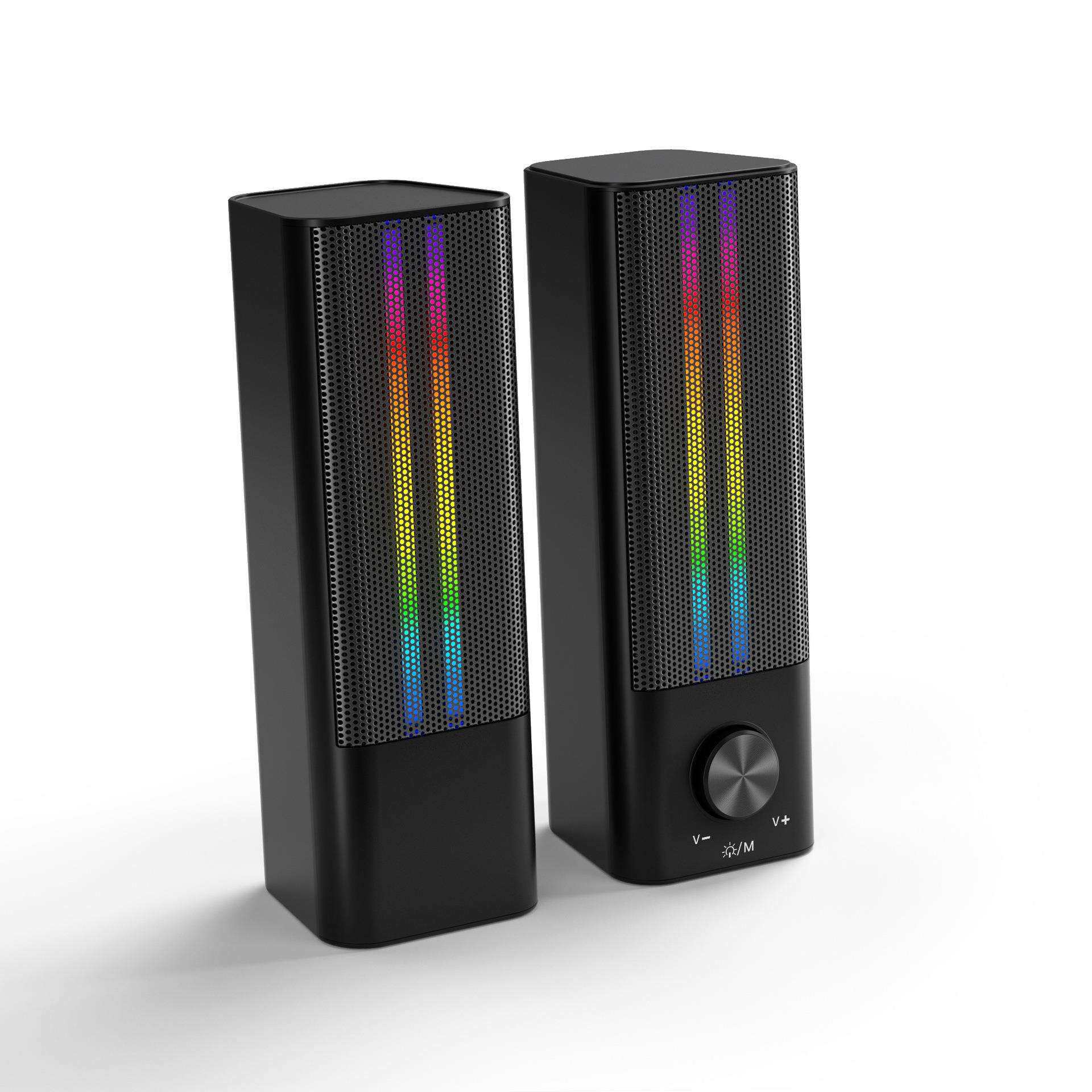 新款私模电脑soundbar拾音灯长条家用音箱2.0嗞重低音吸音响声霸