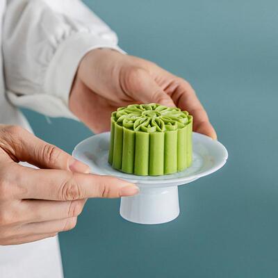 中式田窑影青陶瓷茶点盘子禅意小碟子简约高档精致高足点心果盘