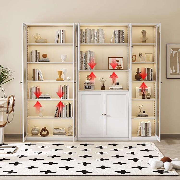 钢带书柜储物SC-621柜一体整墙多家用门防尘玻璃门展示柜客制厅层