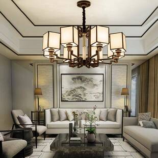 包8815L邮现代新中卧式 吊灯ED客厅中国风吸仿古顶灯书房室灯餐厅