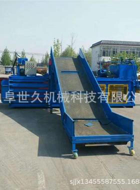 种吨卧式打包机RWC易废纸打包各机卧式编织位袋拉罐碎布带传送带