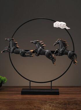 装饰品摆件马酒柜玄关客厅创意招财办公室中式博物架家居小摆设