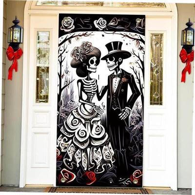 Halloween door width party decoration banner background万圣