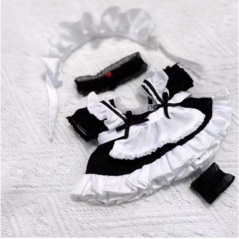 圣诞节过年棉花娃娃衣服20cm厘米女仆裙送女生闺蜜超便宜娃衣礼物