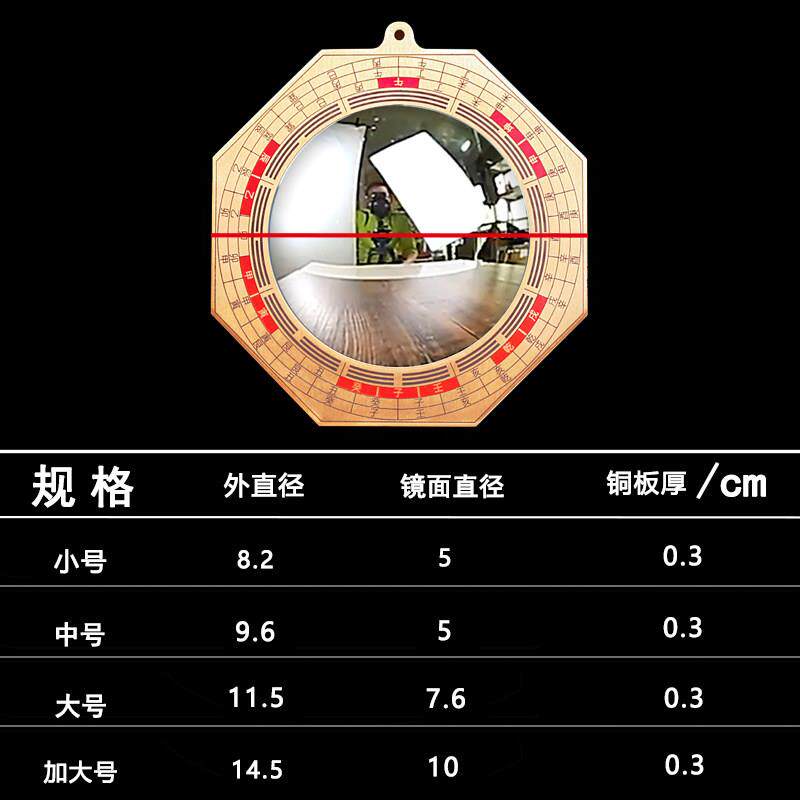 路冲大门对尖角墙角壁刀电线杆八卦镜凸镜门口化解窗户纯铜反光镜