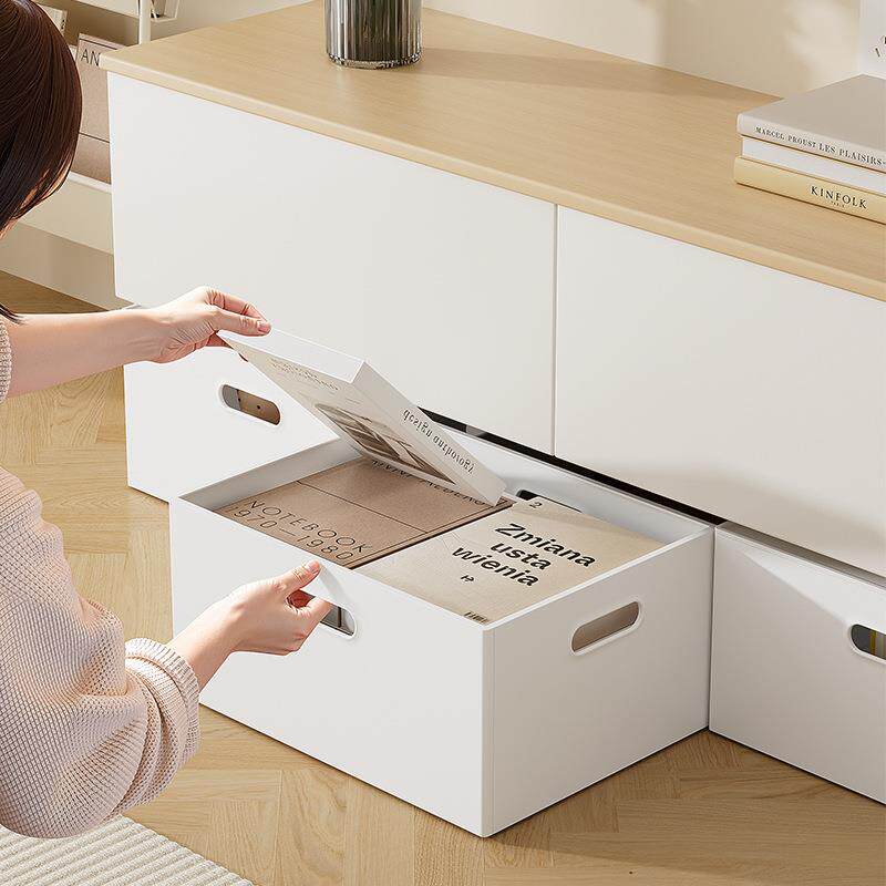 日式直角收纳盒可折叠家用衣物整理箱电视机柜下零食玩具储物盒