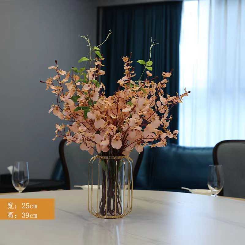跳舞兰仿真花高品质假花花束摆设客厅餐桌摆件轻奢绢花花艺装饰花