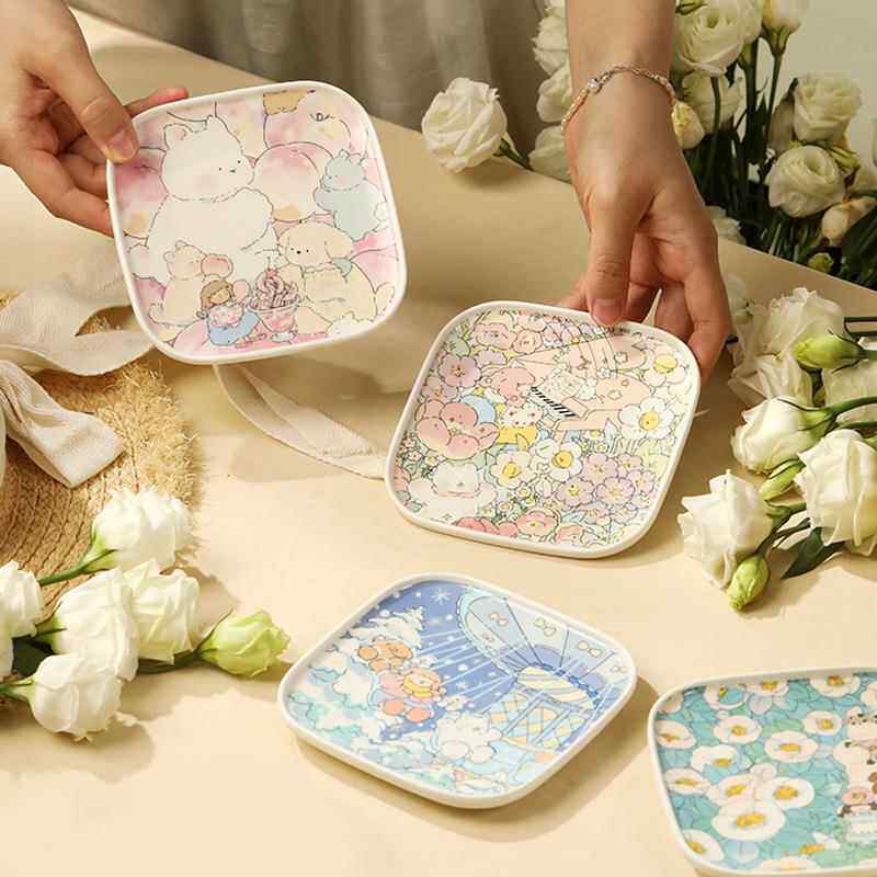 羡鸟文社吐骨碟陶瓷骨头盘可爱家用零食小吃碟高颜值网红小碟子