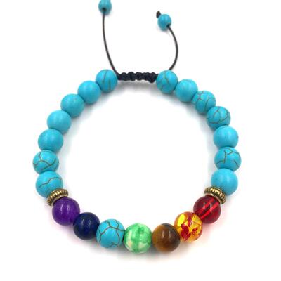 Colorful Natural Stone Brlet Orchid Stone Adjustable Braided