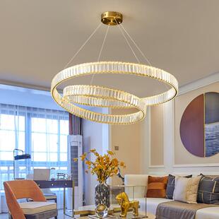 轻奢餐水晶吊灯客厅RTN代约环形设计师厅灯现大简气美式 酒店高端