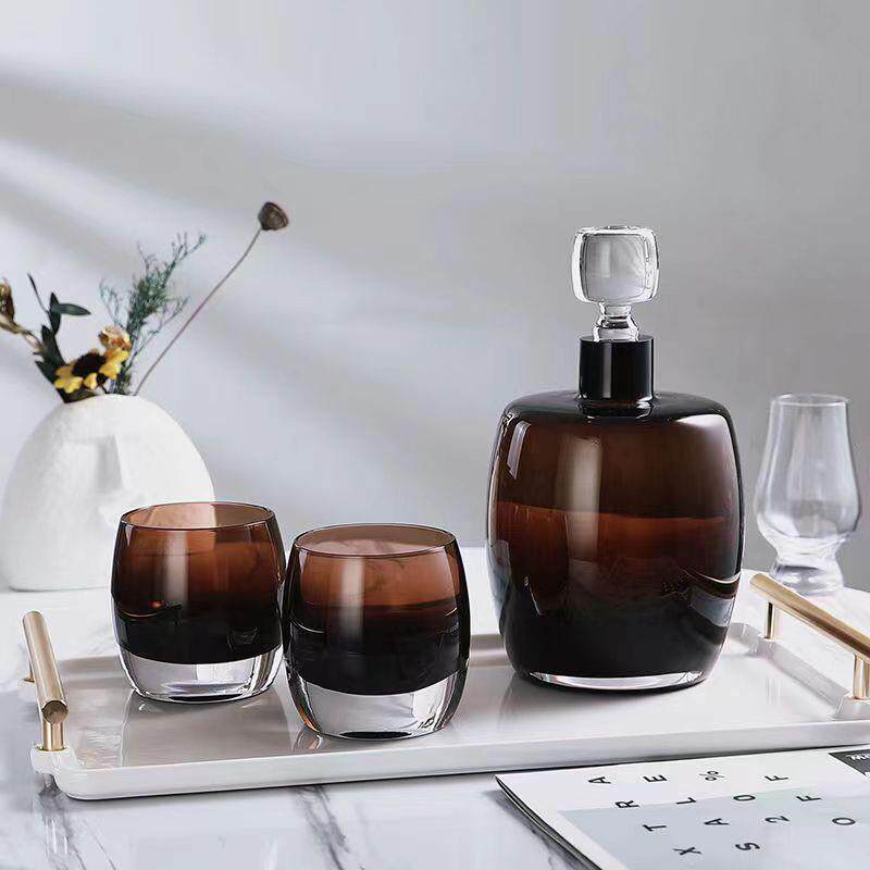 现代轻奢玻璃醒酒器冷水壶摆件客厅茶几样板间家居装饰品工厂直销
