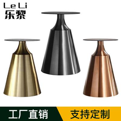 轻奢餐岩00100板圆桌脚长不锈钢桌腿支架子用实木酒店家大理石餐