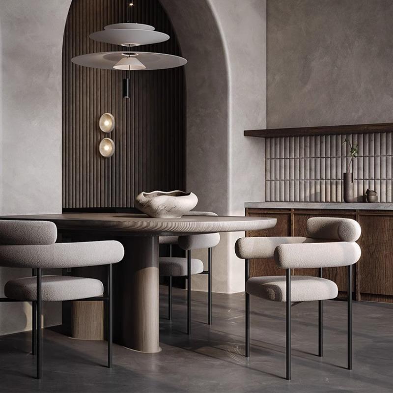 金属餐椅餐厅网红椅子圆形镂空靠背创意子沙发椅子咖啡厅软垫椅子