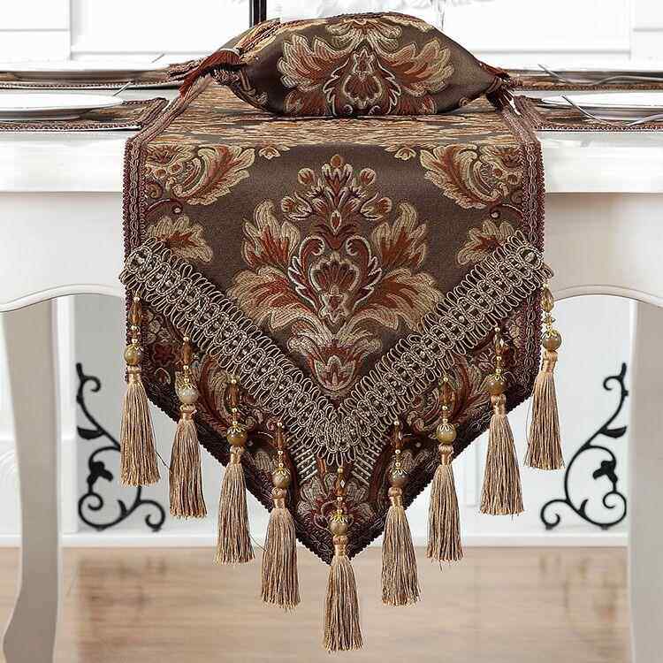 高档欧式桌茶几旗美式柜餐桌旗布艺北轻奢电视旗现代旗简约床尾欧