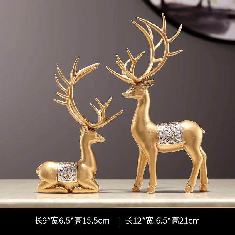 高档纳丽满载而归发财树摇钱树招鹿新中式沛摆件办公室前台财开业