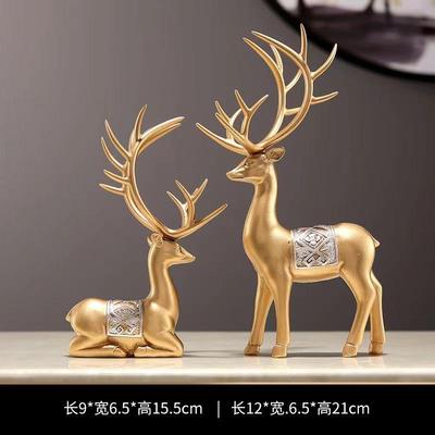 高档沛纳丽满载而归业发财树摇钱招财鹿新中式摆件公室办树前台开