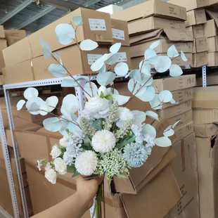 M178手札花束仿真花绢花假花批发蓝色简约花艺家居摆设