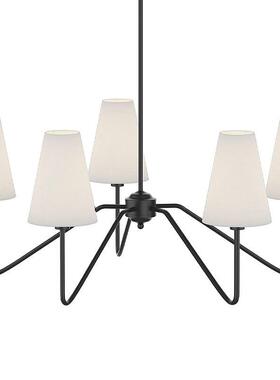 热销式复古工387业1风灯具厅餐厅书房卧室1客美0v枝形布罩吊灯