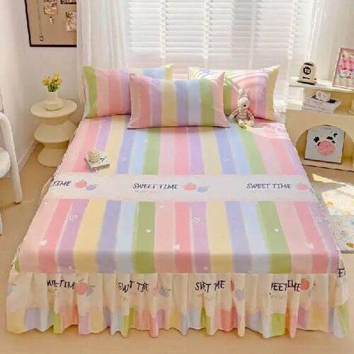 All Season Universal Ruffle Edge Single Bed Cover Printed