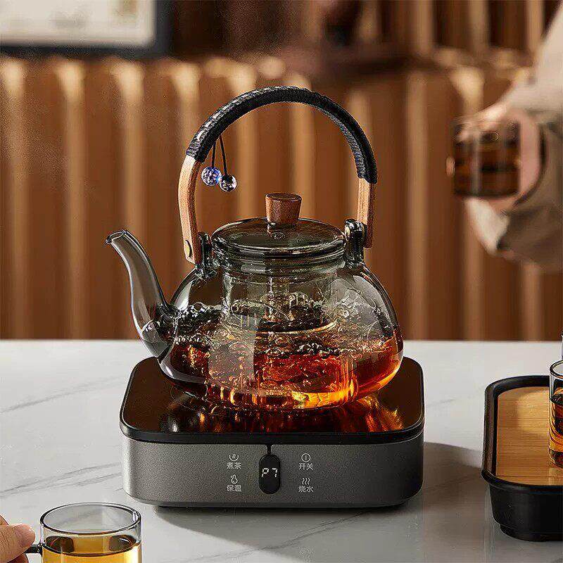 高档电陶炉煮茶壶茶具套装家用轻奢玻璃泡茶壶电茶壶茶桌蒸煮茶器