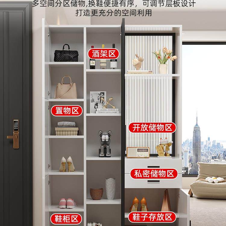 实木玄关柜入户正对门2025新款轻奢一体屏风置物架酒柜客厅隔断柜