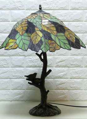 汇璟Z蒂凡尼台灯LAADA复古欧式卧室客厅灯创意树灯叶田园LHJ-TD20