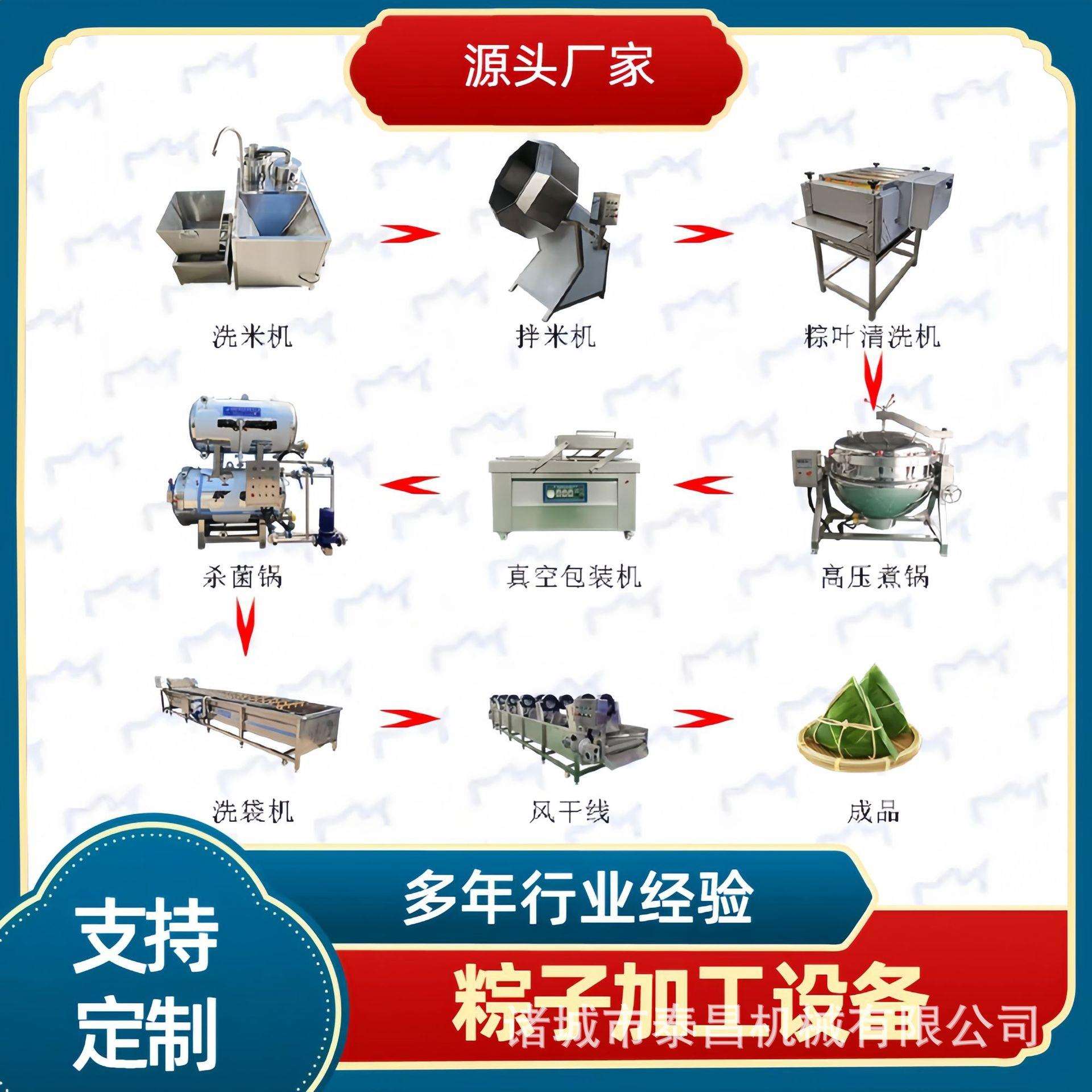 商用粽子加工设备菠萝叶双层毛刷清洗机苇叶清洗流水线粽子杀菌锅