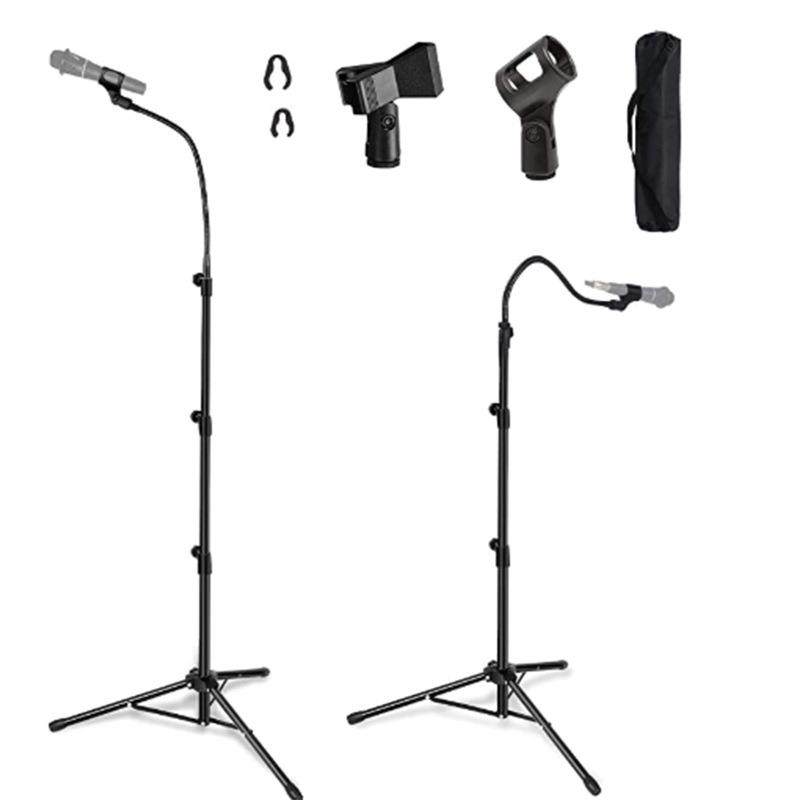 舞台主持话筒支架 落地升降直播录音K歌三角架 麦克风支架