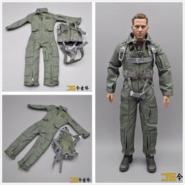 威龙DML1/6兵人现代美军空军飞行员军绿连体衣+作战胸挂组件模型